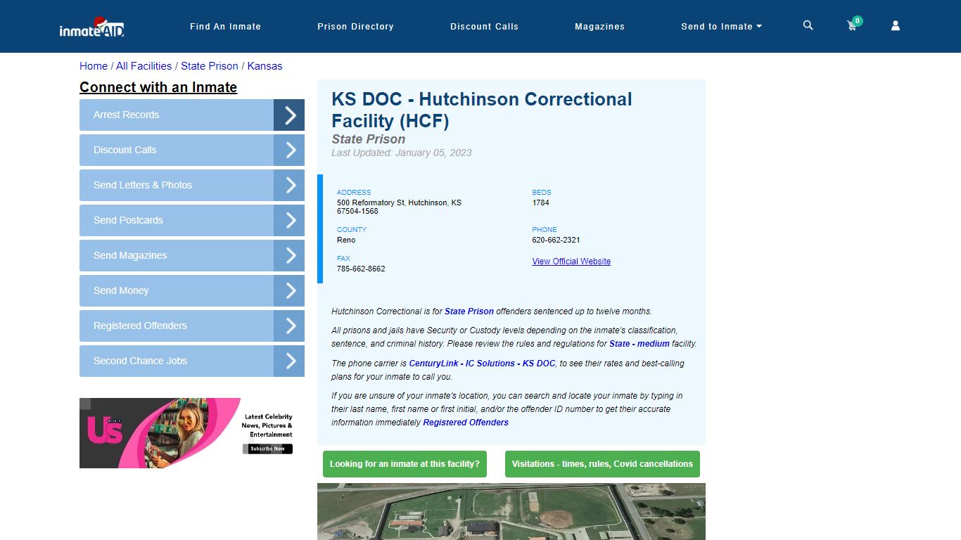 KS DOC - Hutchinson Correctional Facility (HCF) - InmateAid