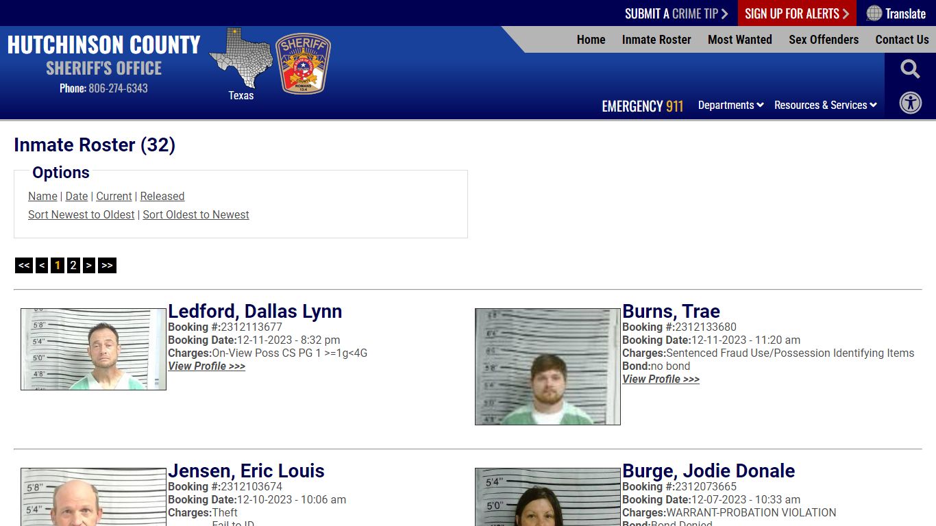 Inmate Roster - Current Inmates Booking Date Descending - Hutchinson ...